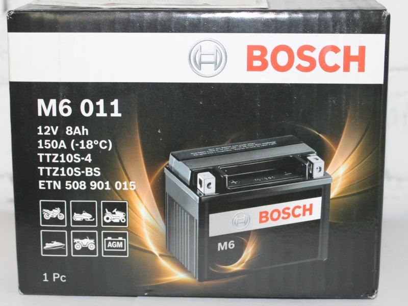 Аккумулятор BOSCH M6 011 TTZ10S-BS TTZ10S-4 оригинал (арт. 0092M60110), аналог 31500-MCJ-640, 31500-MCJ-641, 31500-MCJ-642, 31500-MCJ-K00, 31500-MCJ-K01, 31500-MCL-003, 31500-MCL-013, 31500-MCJ-305, 31500MCJ640, 31500MCJ641, 31500MCJ642, 31500MCJK00